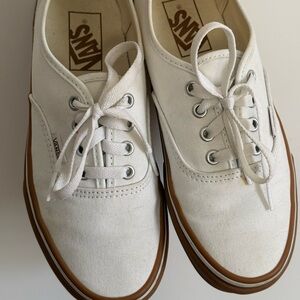 Vans White Canvas Lace-Up Shoes